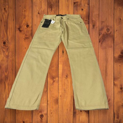 NWT Mens 32x31 Ramie/Cotton Khaki Straight Leg Denim Ask Jeans Y2K - $17.96