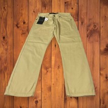 NWT Mens 32x31 Ramie/Cotton Khaki Straight Leg Denim Ask Jeans Y2K - £14.09 GBP