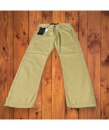 NWT Mens 32x31 Ramie/Cotton Khaki Straight Leg Denim Ask Jeans Y2K - €15,52 EUR