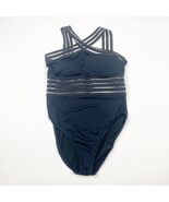 Hilor Swimwear Womens High Neck One Piece Black Size M Monokini Crisscross - $10.12 CAD