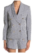 Derek Lam TS02217WP Myla Striped Double Breasted Crop Blazer SZ 4 - $96.29