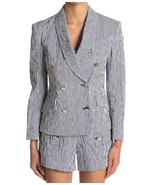Derek Lam TS02217WP Myla Striped Double Breasted Crop Blazer SZ 4 - $1,775.95 MXN