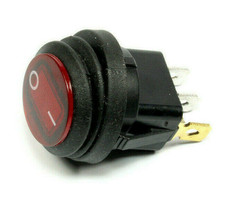 1pc Round Waterproof 3 pin On-Off SPST 20A 12v Rocker Switch Red LED Ill... - £6.84 GBP