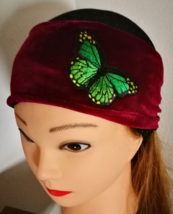Velvet Headband for Women Girls Butterfly Head Wrap Twisted Stretch Embellished - £14.86 GBP