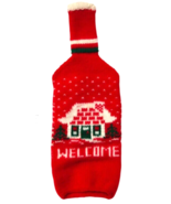 Holiday Sweater Knit Welcome Christmas Liquor Wine Bottle Cover - Pre-Owned - $10.40
