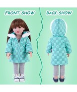 Rakki Dolli Doll Clothes 3 Pc. Set Blue Grey Plaid Hooded Thick Coat Suit - £16.50 GBP