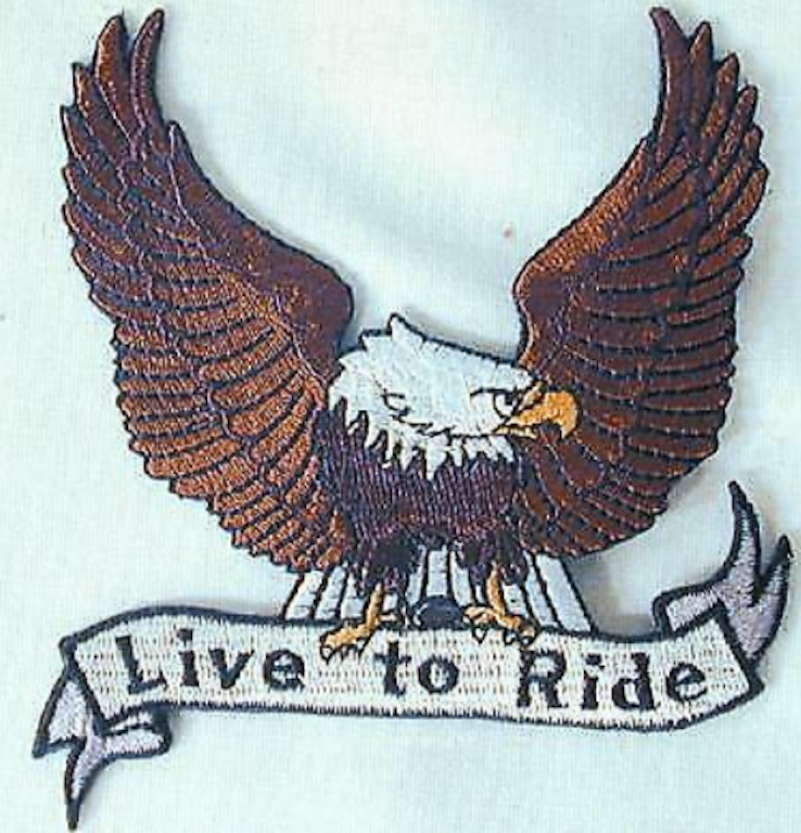 1 NEW JUMBO LIVE TO RIDE BROWN EAGLE USA JACKET BACK PATCH JBP24 EMBROID... - $18.99