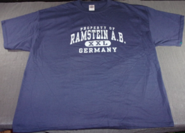 Discontinued Property Of Ramstien Air Base Germany Blue T Shirt 2XL - £19.41 GBP