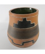 Vintage ARMANDO de MEXICO Hand Crafted Folk Art Pottery Pot Vase SIGNED ... - £31.60 GBP