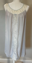 Vintage Women&#39;s 32/34 Nightgown Negligee Gray Full Sweep Nylon Lace *READ* - $15.54