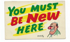 50&#39;s Krazy Kwips Lusterchrome Postcard &quot;You Must be New Here... You&#39;re S... - $5.00
