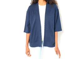 zuda Z-Knit Open Front Topper Cardigan - French Navy, MEDIUM - £19.39 GBP