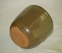 Vintage Stoneware Studio Art Pottery Green Pot Hand Thrown Unsigned 4-1/... - $29.69