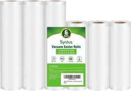 Syntus Vacuum Sealer Bags, 6 Pack 3 Rolls 11&quot; X 20&#39; And 3 Rolls 8&quot; X 20&#39; - £27.83 GBP