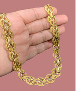 vintage texture gold plated necklace choker 18” - $651.13 MXN