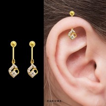 Indien 18k Véritable Or Bugadi Gouttes &amp; Suspensions Zircone Boucles pou... - $94.44+