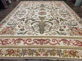 Aubusson Needlepoint Rug 10x14, Elegant European French Carpet, Vintage Carpet - $5,200.00