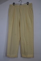 Vtg Brooks Brothers 35x29 Yellow Stripe Seersucker Pleated Cuffed Trouse... - $46.73