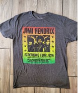 JIMI HENDRIX T shirt Fits like Men&#39;s M Experience Tour USA Concert Gray ... - $640.01 MXN