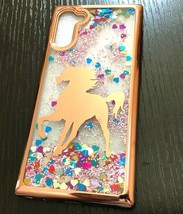 For Samsung Galaxy Note 10 - Water Liquid Glitter Rubber Case Rose Gold Unicorn - £13.58 GBP