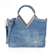 Denim Handbag Women Bag Designer Female Crossbody Bag High Quality Famous Should - £76.58 GBP