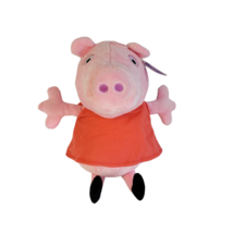 Peppa Pig Plush Stuffed Animal 13.5&quot; Red Dress With Tags Pink Red 2003 - £8.56 GBP