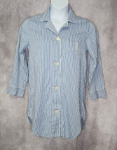 Ralph Lauren Blue White Nightgown Night Shirt Striped Pajamas PJs Size M... - $24.99