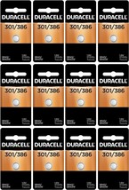 12-Pack Duracell 301/386 Batteries 1.5 Volt Silver Oxide Coin Button - £27.96 GBP