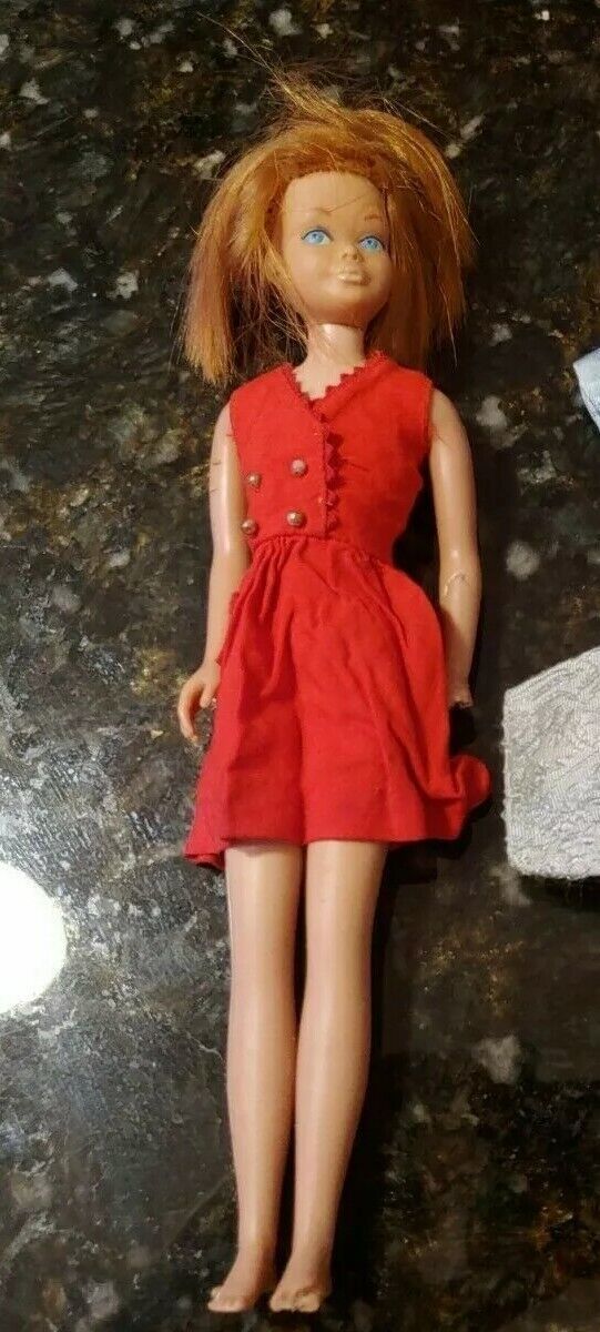 Primary image for Barbie Skipper 1963 Red Hair Straight Leg Blue Eye Japan Mattel DAMAGED