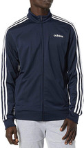 adidas Essentials Men&#39;s 3-Stripes Tricot Track Jacket,Legend Ink/White,Small - £31.54 GBP