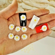 CHAMOMILE FLOWERS CHARMS Craft Resin Diy Flowers Flat Back Cabochons Sma... - $10.99