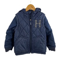 Tommy Hilfiger Blue Puffer Hooded Jacket Converts to Vest Size 104 / US 4 - £11.67 GBP