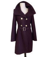GUESS Womens Wool blend Trench Coat Pea  Military Dbl Breasted Gold butt... - €101,16 EUR