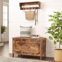 Storage Bench Flip Top Blanket Chest Wooden Box Entryway Bedroom Coffee Table - £89.50 GBP