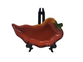 La Mesa Clay Art Salsa Dip Dish Bowl RED Chili Pepper Serving Bowl - £6.63 GBP