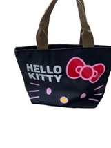 Hello Kitty HandBag Purse Tote Black Canvas Nylon Lunch Bag - $21.98