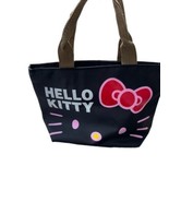 Hello Kitty HandBag Purse Tote Black Canvas Nylon Lunch Bag - £17.36 GBP