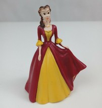 Disney Beauty And The Beast Belle Red &amp; Yellow Ball Gown 3&quot; Figure Cake ... - £6.81 GBP