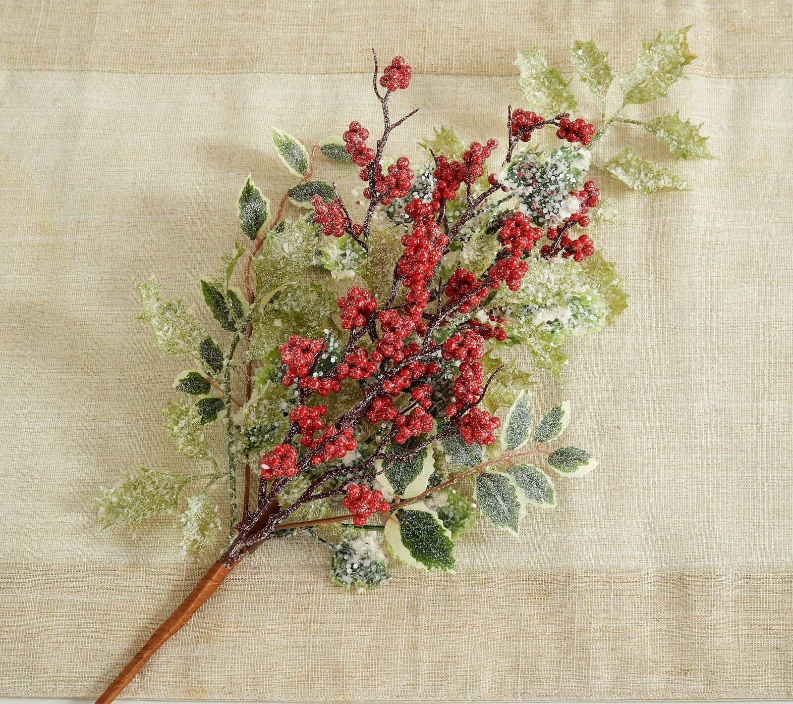 Set of 4 froted Holly Berry Stems by Valerie in Red - $43.64