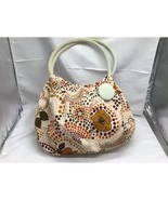 Orange Floral Polka Dot Shoulder Bag Corduroy Bohemian Mod Granny Nostalgia - £15.36 GBP