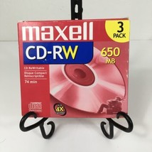 2/3 Maxell CD-RW 650 MB 74min ReWritable Compact Discs CDs #630030 Cases In Box - £10.25 GBP
