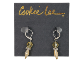 NWT Cookie Lee Genuine Mother of Pearl Silver Tone Earrings - £5.45 GBP
