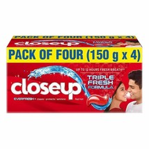 Closeup Everfresh+ Anti-Germ Gel Toothpaste, 150g (Pack of 4) - Red Hot ... - $27.61