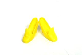 Vintage Barbie Pilgrim Shoes Yellow Chunky Heel Square Toe Slip On Matte... - $9.50