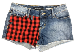 Blackheart Shorts Women Hot Topic Size 1 Red Black Buffalo Plaid Panel L... - $16.71