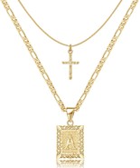 Gold Layered Initial (A) Cross Necklace - £25.52 GBP