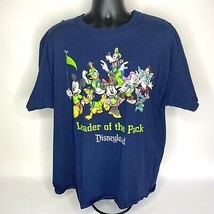 Disneyland Leader of the Pack T-shirt Mens XL Mickey Mini Goofy Stich Pluto Blue - £8.96 GBP