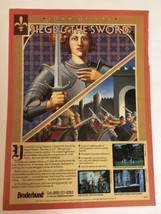 Vintage Joan Of Ark Siege &amp; The Sword Print Ad 1989 Brøderbund pa5 - £5.44 GBP
