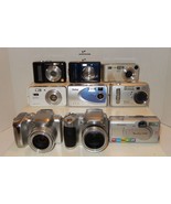 Digital Camera Lot of 9 Tested Do Not Work for Parts or repair Canon Nikon - $52.42
