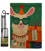 Cool Llamas Birthday - Impressions Decorative Metal Garden Pole Flag Set GS19218 - £23.92 GBP